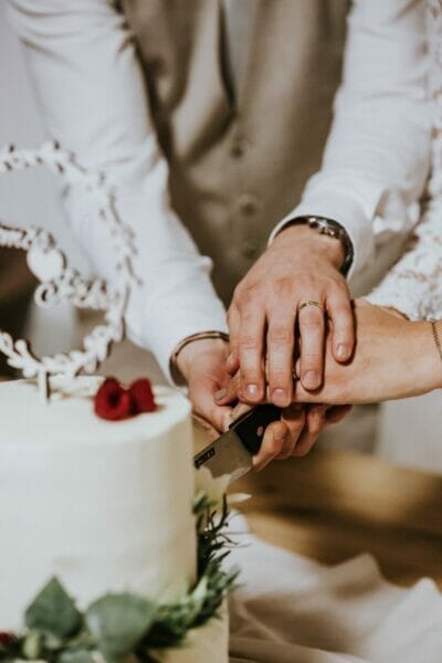 Corte de tarta de boda
